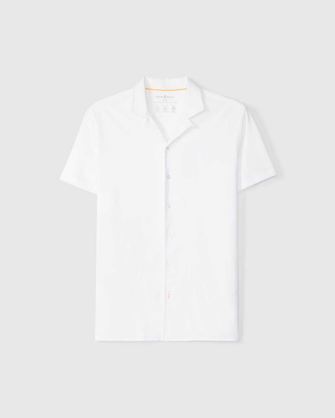 Chemises Psycho Bunny Keller Camp Collar Short Sleeve Shirt Blanche Homme | RGC-78865661